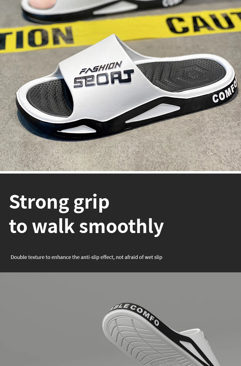 Fashion&Sports Herren Sommerslipper Rutschfeste PVC-Robuste Hausschuhe Outdoor-Strand-Flip-Flops für Herren Bequeme Hausschuhe