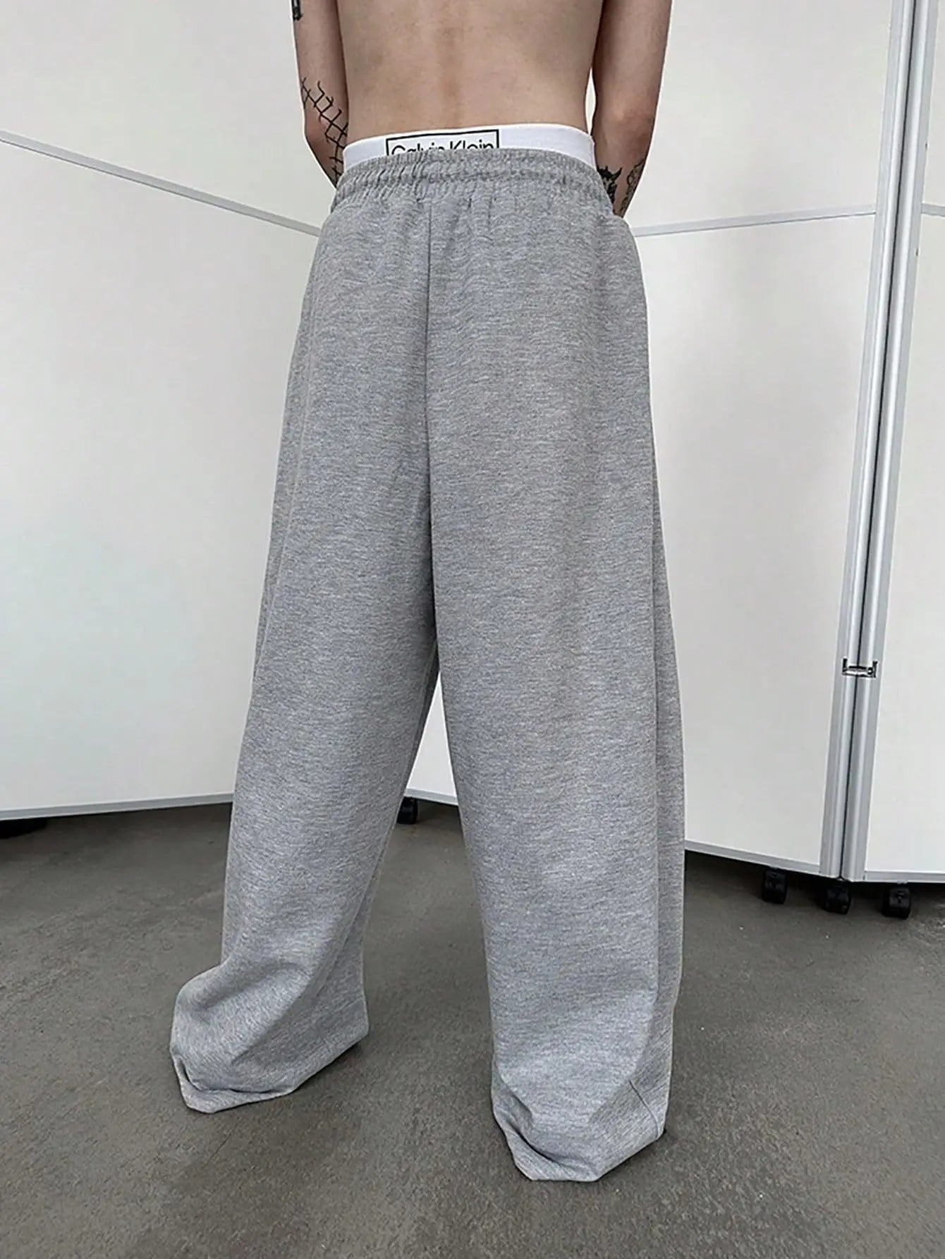 Pantalon de survêtement large Y2K Harajuku pour femmes, streetwear, ample, surdimensionné, gris, de sport, taille haute, avec cordon de serrage, décontracté