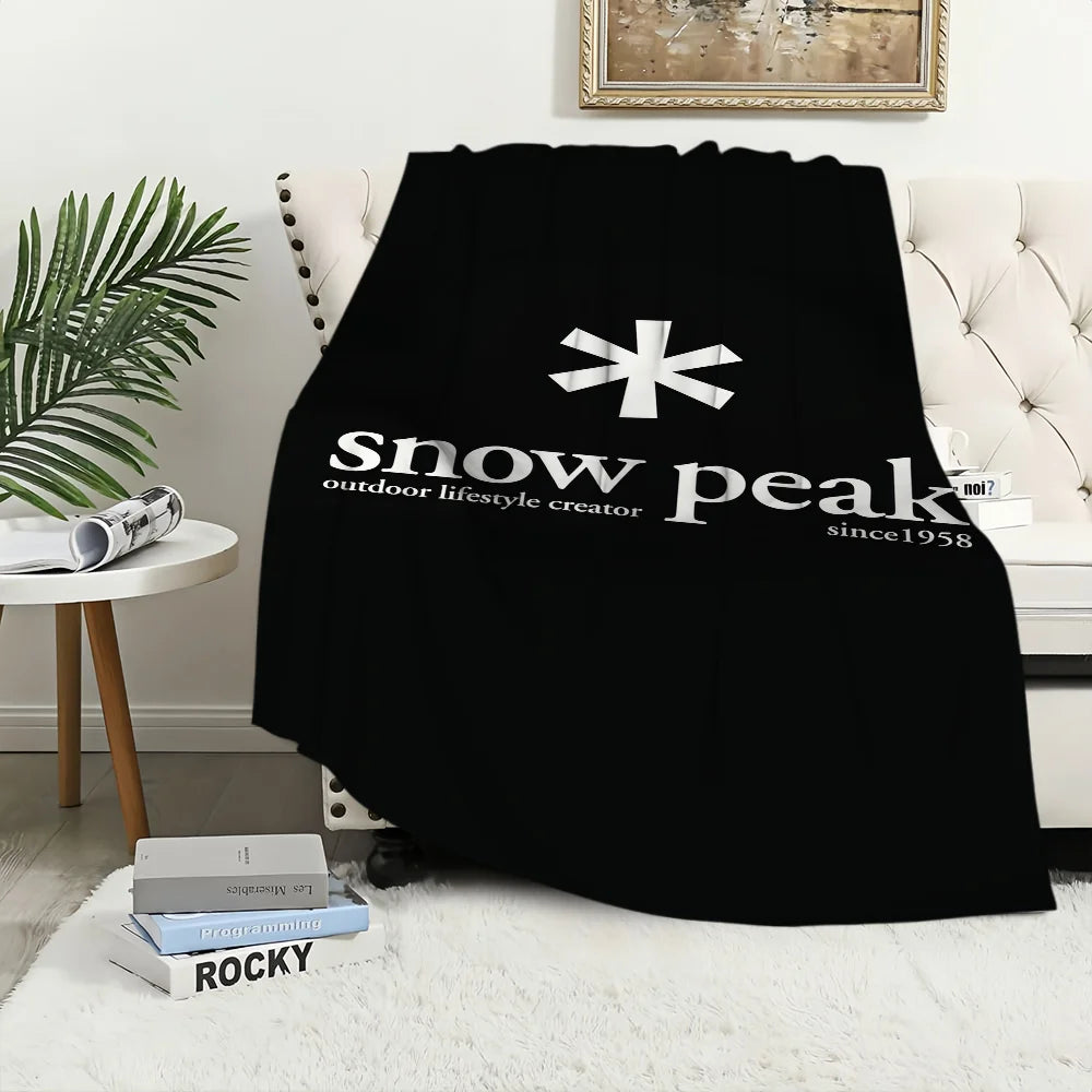 Mode Plein Air S-Snow Peak Logo Couverture Douce Peluche Canapé Sieste Tapis pour Salon Chambre Chaude Anniversaire Cadeaux Maison Voyage Enfant