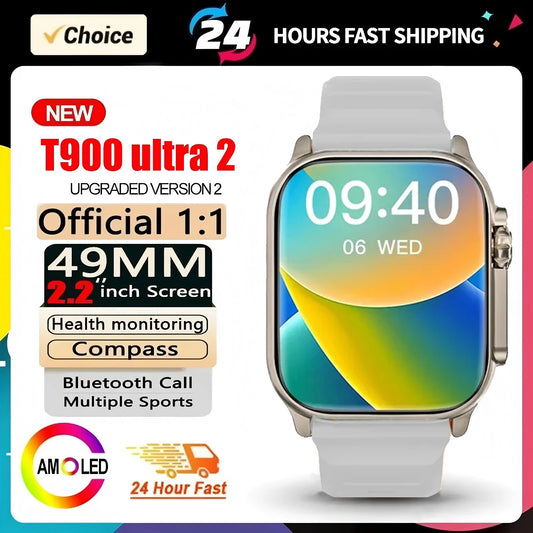 T900 Ultra 2 Watch Smart Watch Ultra Gen 2 IWO Watch NFC Bluetooth Call Heart Rate Waterproof 2.2 Inch Wireless Fitness Watch