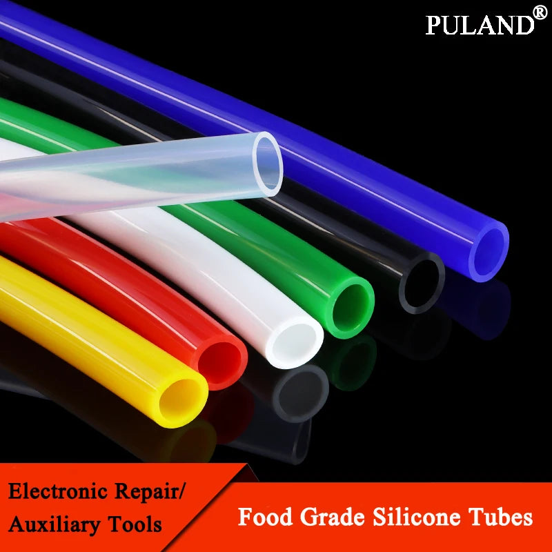 Tuyau en silicone coloré de 1m, ID 1 2 3 4 5 6 7 8 9 10 12 14 16 18 20 25mm, qualité alimentaire, flexible, pour boisson, conduite d'eau