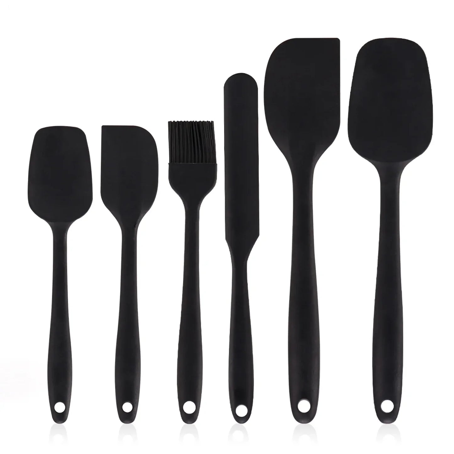 Lot de 6 spatules en silicone, de qualité alimentaire, antiadhésives, résistantes à la chaleur, pour cuisiner, pâtisser et mélanger