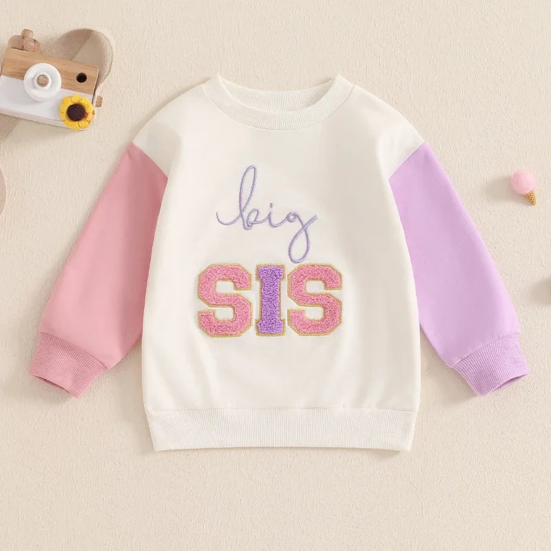 Kinder Sweatshirt Frühling Herbst Langarm Rundhals Bestickte Buchstaben Hoodie Pullover Kleidung für Jungen Mädchen