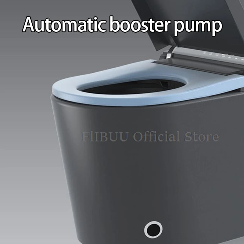 Verlängerte One-Piece Smart Bidet-Toilette Eingebauter Wassertank Unabhängig vom Wasserdruck Display Warmwasser Fußsensor