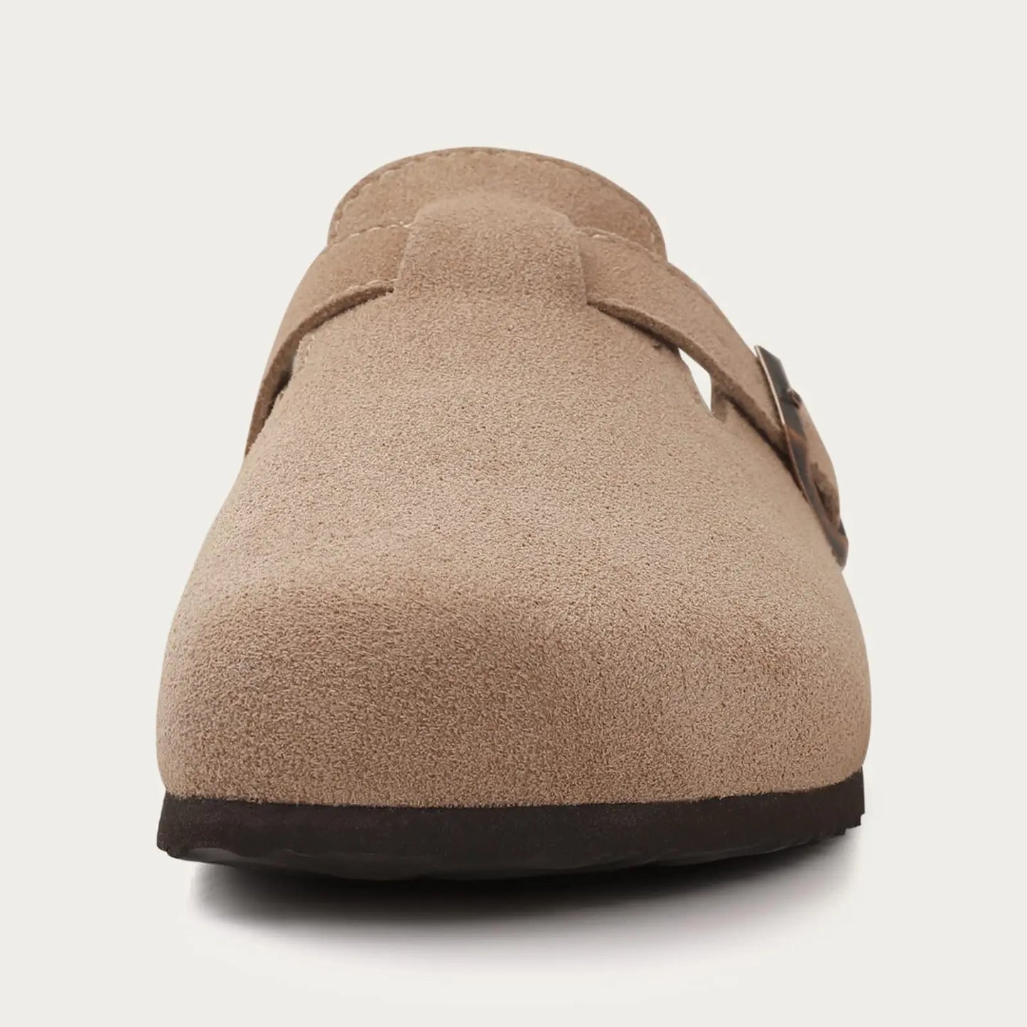 KIDMI Wildleder-Clogs für Damen Herren Pantoletten Korkfußbett Sandalen mit Fußgewölbestütze Modische rutschfeste Outdoor-Strandschuhe Hausschuhe