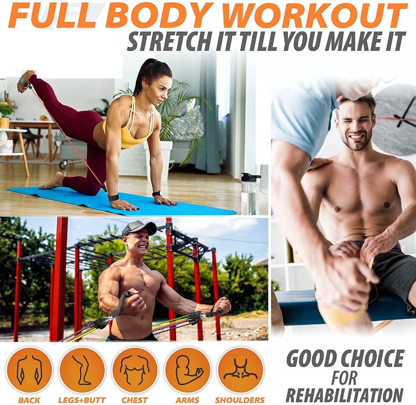 360lbs Fitness Übungen Widerstandsbänder Set Elastische Tubes Zugseil Yogaband Trainingsausrüstung für Zuhause Fitnessstudio Gewicht