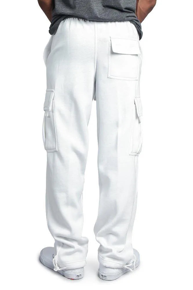 Frühling und Herbst Neue Herren Sport-Freizeit-Hose Multi-Pocket Lose Unifarbene Cargo-Arbeitshose Streetwear Herrenhose