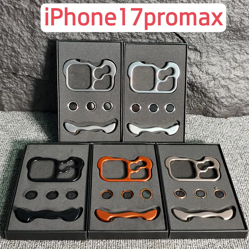 Unregelmäßige Metallstoßfänger Handyhülle für iPhone 17 16 15 14 13 12 Pro Max Plus Linsenfilmschutz Nackte Aluminium Stoßfeste Abdeckung