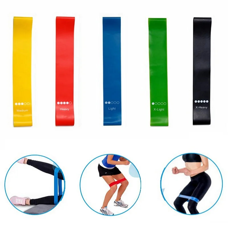 5 Pièces/Ensemble Bandes de Résistance Yoga en Caoutchouc, Bandes Élastiques Musculation, Pilates, Exercice, Entraînement, Ceinture Extenseur, Équipement de Fitness