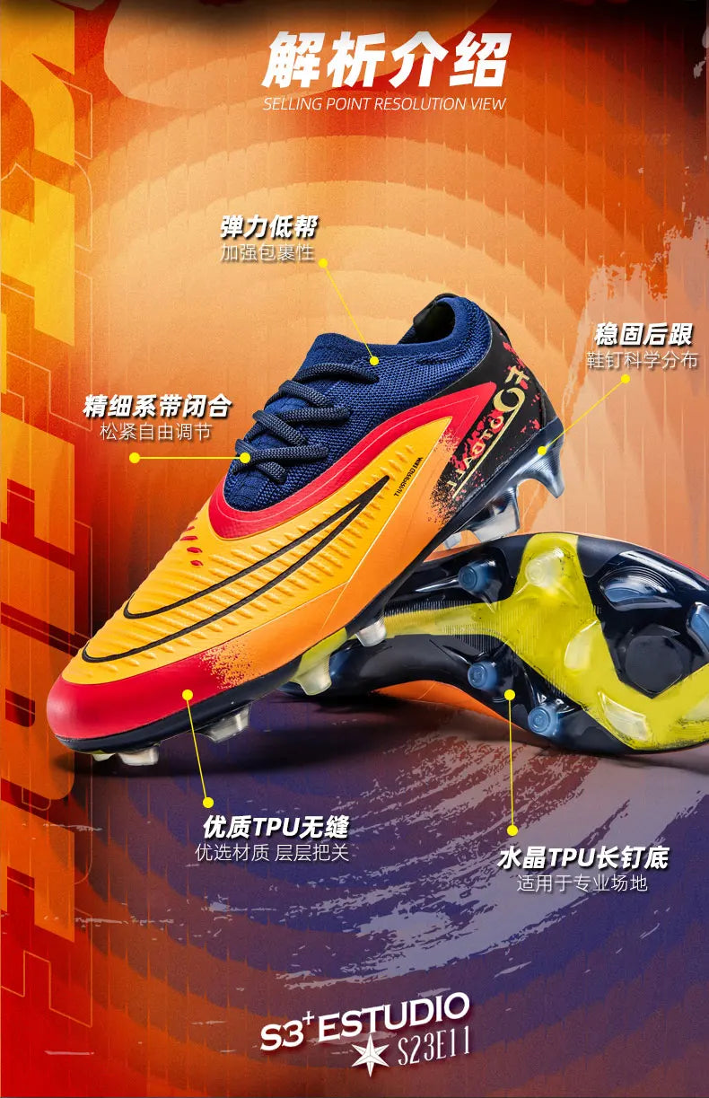 H08-1 Professionelle Herren-Fußballschuhe Training Rutschfeste Stollenschuhe TF/FG Fußballschuhe Chuteira Campo für Männer 35-45