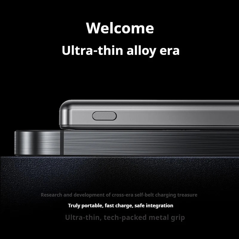 Ultra-Thin 5000mAh Portable Power Bank 20W Fast Charging Wired & Wireless Alloy Shell for iPhone
