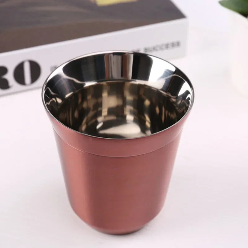 Tasses à espresso 80 ML/160 ML en acier inoxydable 304, tasses à café isothermes à double paroi, lavables au lave-vaisselle, tasses de petite capacité