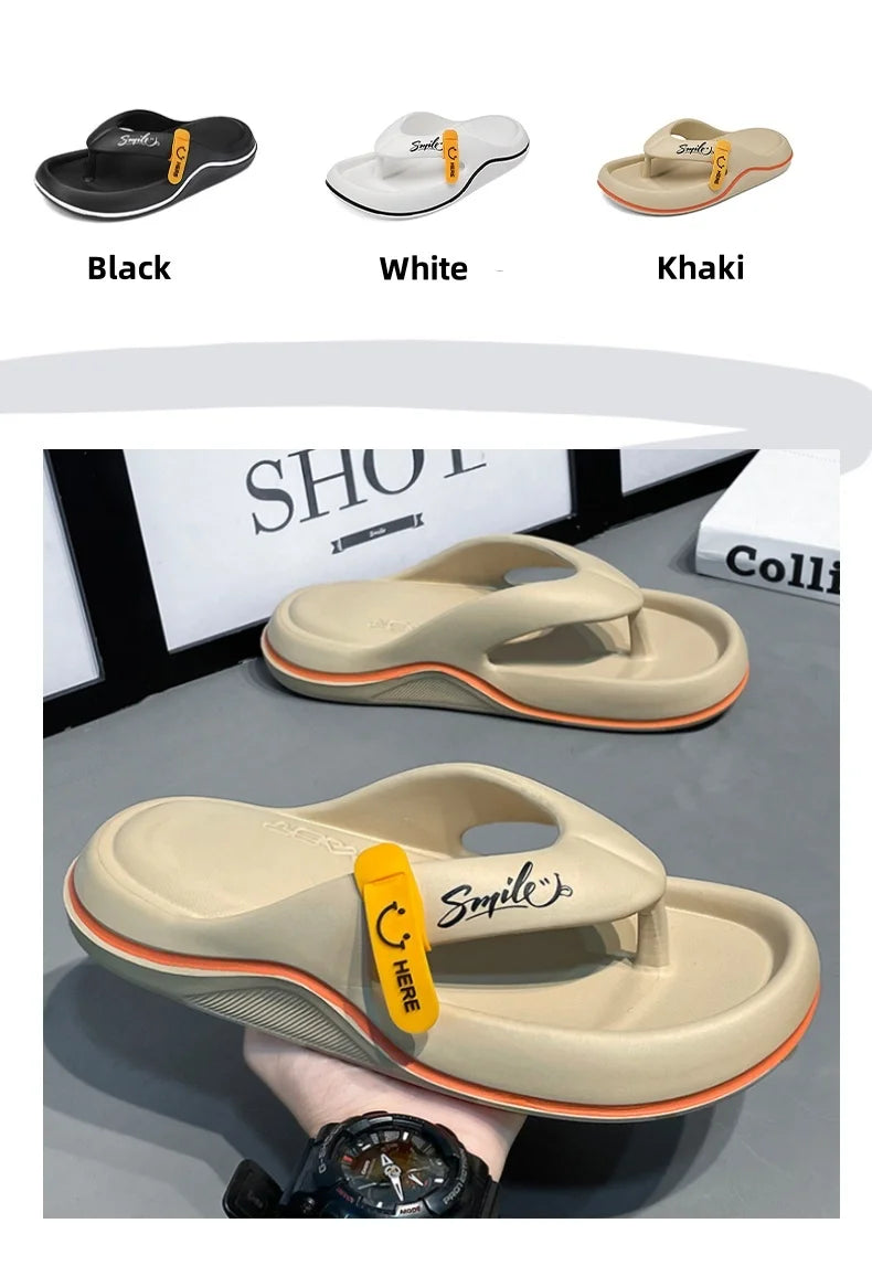 Neue Hausschuhe für Männer und Frauen, Flip-Flops, Sandalen für drinnen und draußen, Strand, superweiche Unterseite, Pantoletten, rutschfeste, dick besohlte Herren-Hausschuhe