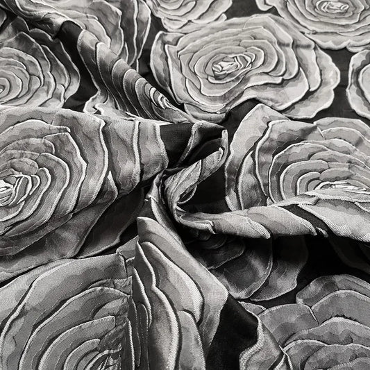 Dunkler Jacquard-Stoff Frühling Herbst Konkav Konvex Rose Kleid Anzug Windbreaker Kleidung Design Nähen Tuch Mode Großhandel Diy
