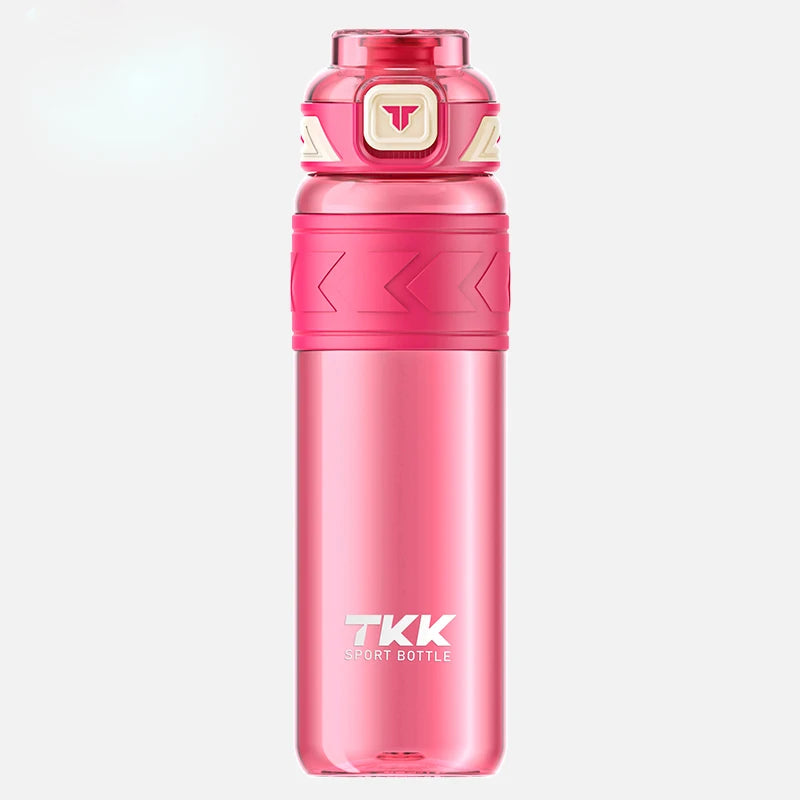 TKK 600/800/1000ml Sport-Trinkflasche Tritan BPA-frei Strohhalm Tragbar Auslaufsicher Kunststoff Trinkgeschirr Outdoor Fitness Kanne
