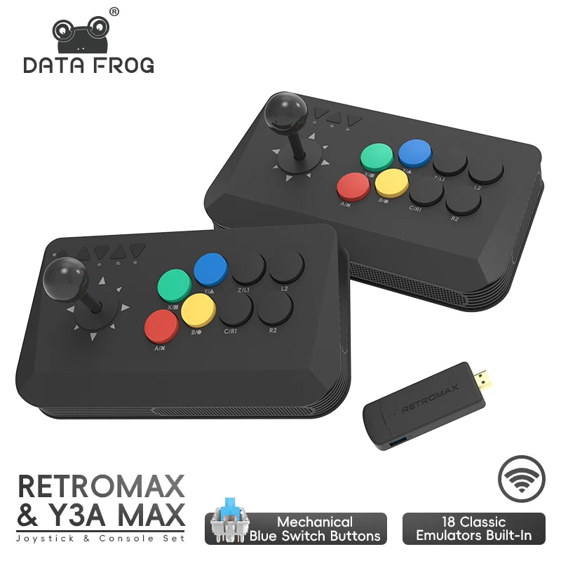 Data Frog Arcade Fighter Stick für Windows, iOS, Android TV Box, Street Fighter Arcade Joystick Unterstützung M8 Retro Game Stick