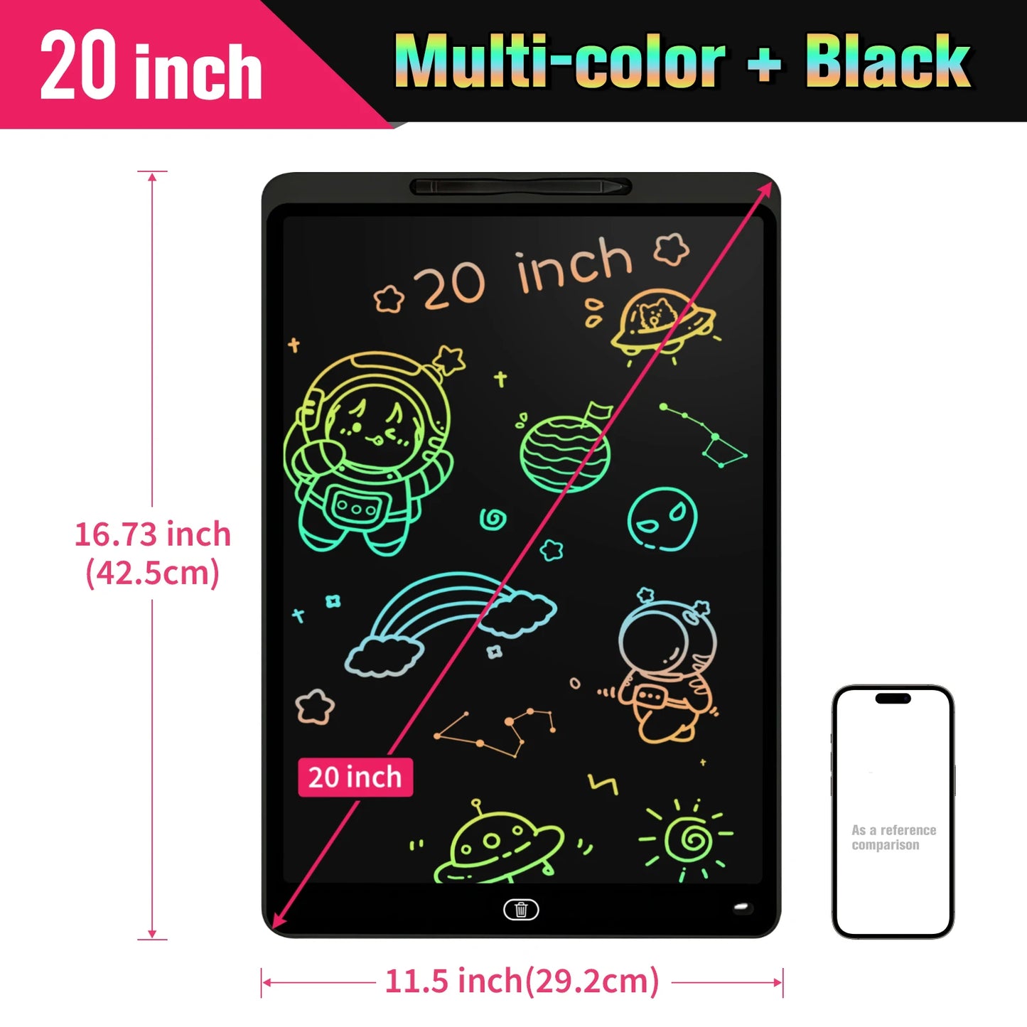 16/20 Inch Writing Board Drawing Tablet for Kids, Large Electronic Drawing Pad with Colorful Screen, Digital Graphic Tablets Toy