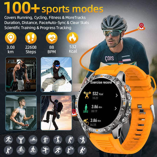 LIGE Neue Militär-Smartwatch Herren 1000mAh Superkapazitätsbatterie Outdoor Sport Armband Herzfrequenzmesser Wasserdichte Smartwatch