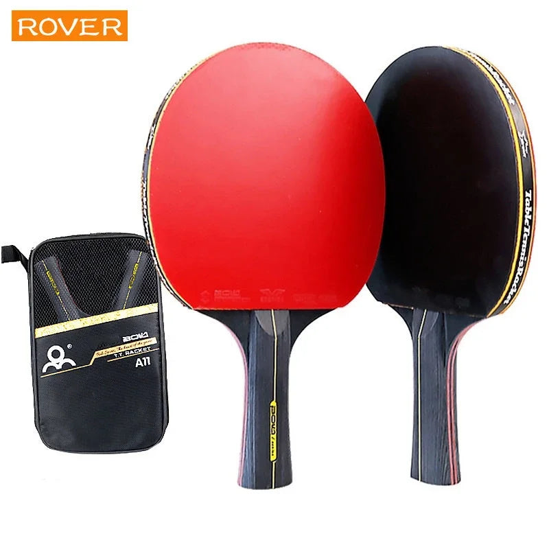 5/6 Sterne Tischtennisschläger 2 Stück Professionelles Tischtennis-Schlägerset Noppen-innen Belag Hochwertiges Holzschläger mit Tasche