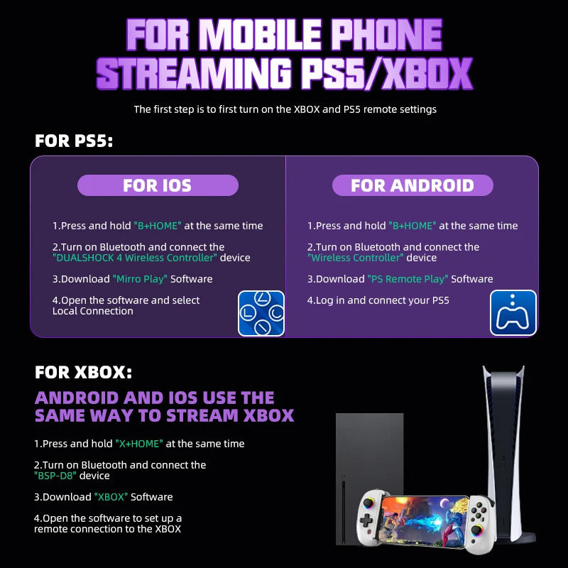 VILCORN D8 Gaming Dual-Hall-Effekt RGB Controller Streaming Gamepad für Tablet Android PS4 Switch PC Joystick