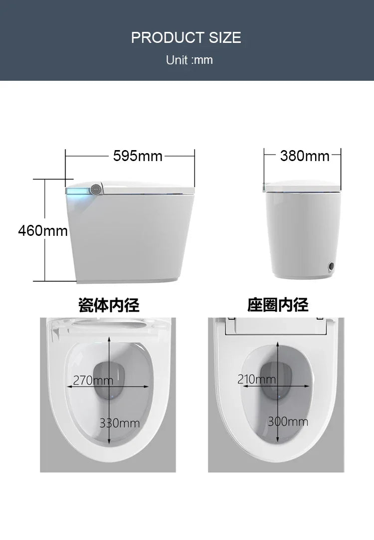Smart Toilet , Inodoros Inteligente Remote Automatic Seat Electric Automatic Flush Wc Bidet One Piece Intelligent Bowl