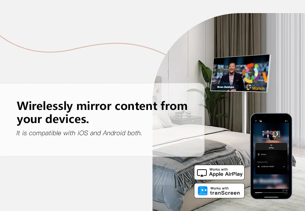 Android Tablet Smart Television in Cell Touch 21,5 Zoll LCD-Bildschirm Beweglicher kabelloser rollbarer Smart TV mit 5 Stunden Akkulaufzeit
