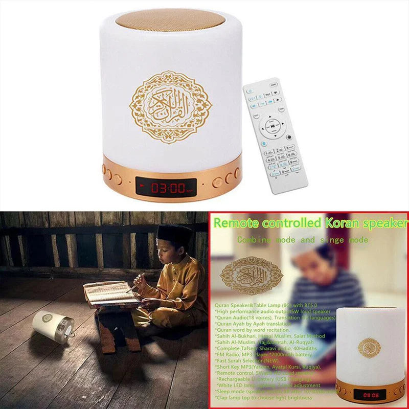 Heller Koran Azan Muslim Koran Bluetooth Lautsprecher Tragbares Nachtlicht Heilige Lampe Soundbox Musik Kabellos Caixa De Som Bocina Mp3