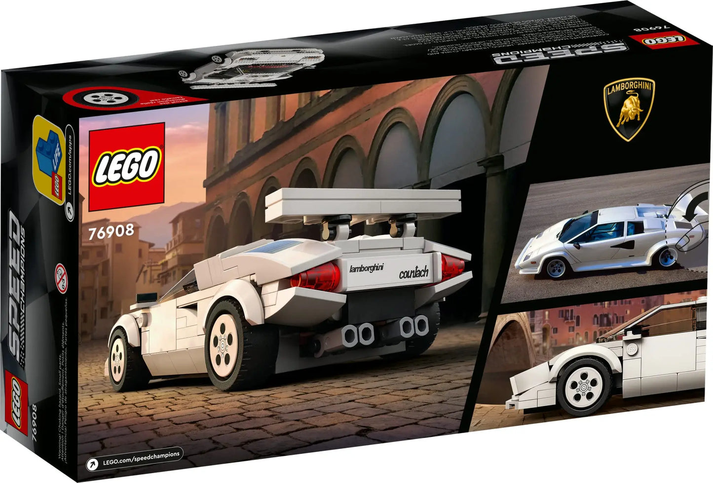 LEGO Speed Champions Lamborghini Countach 76908 Rennwagen-Spielzeug-Sammelbausatz Rennfahrer-Minifigur als Geburtstagsgeschenk