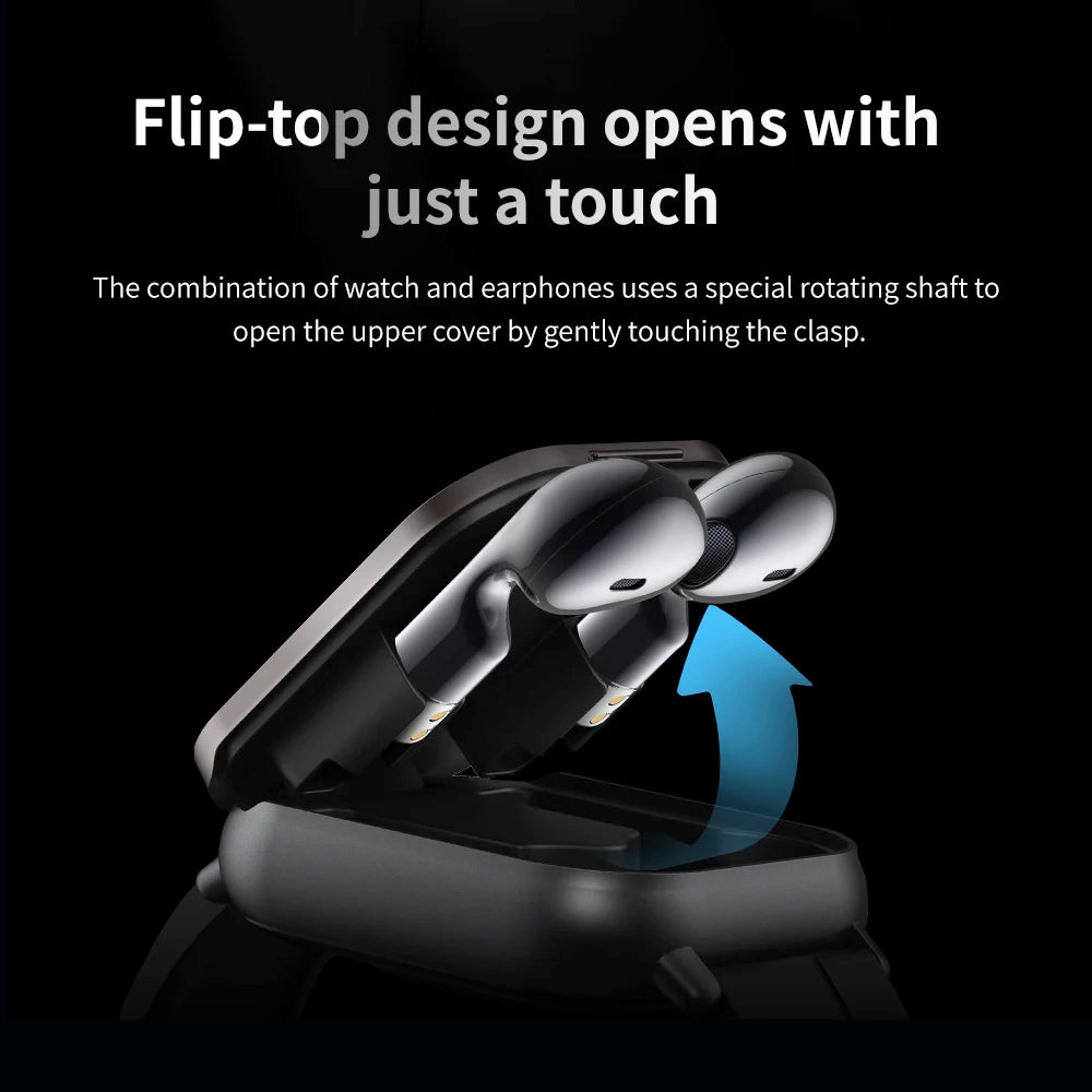 TWS Earphone Smartwatch 2.01" Headset 2-in-1 Smartwatch BT-Anruf Bluetooth Kopfhörer Uhren Herzfrequenz Sport Fitness Armband