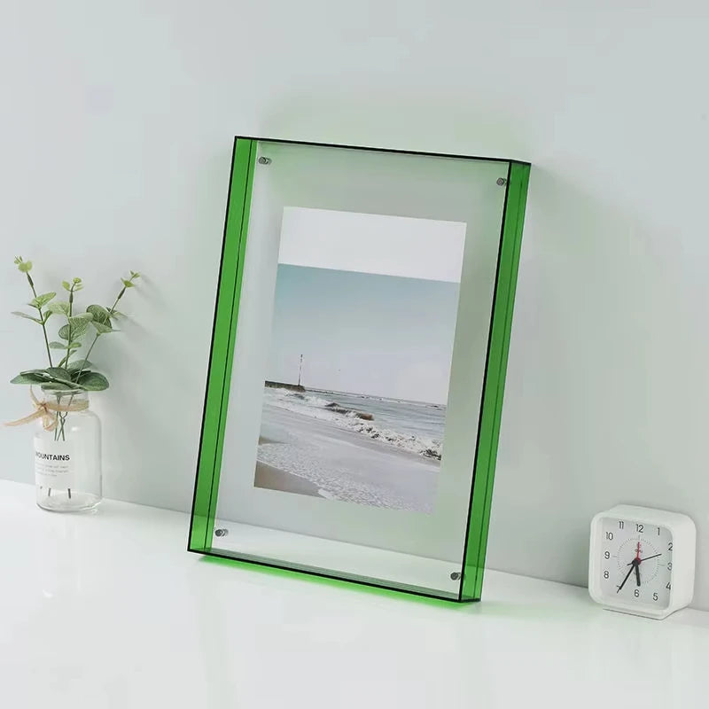 Transparenter Acryl-Fotorahmen DIY Poster Malerei Flur Schlafzimmer Wanddekoration Ins Style Tischbilderrahmen