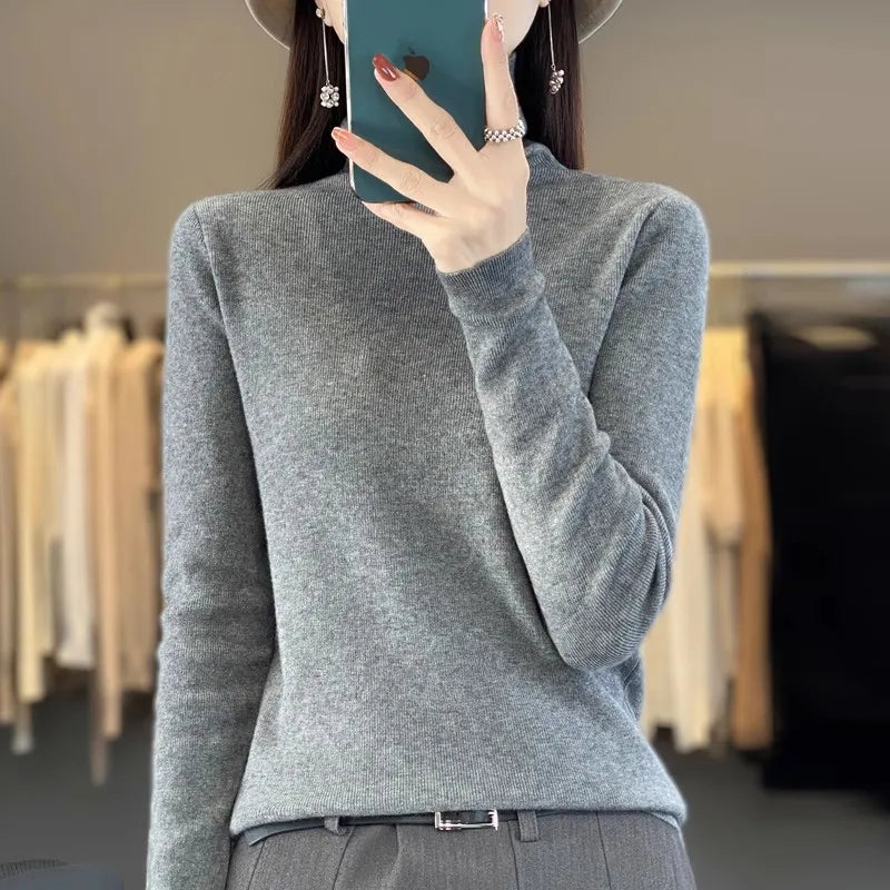 Women Sweater Turtleneck Slim Pullovers Autumn Winter Warm Bottoming Shirts Jumpers Basic High Strecth Korean Knitwear 2026