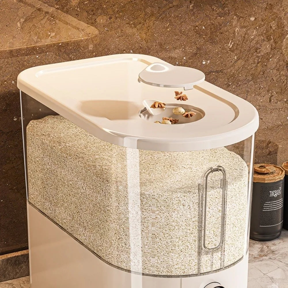 Nouveau récipient de stockage de riz anti-insectes 5/10 kg distributeur d'aliments secs étanche à l'humidité boîte scellée pour céréales