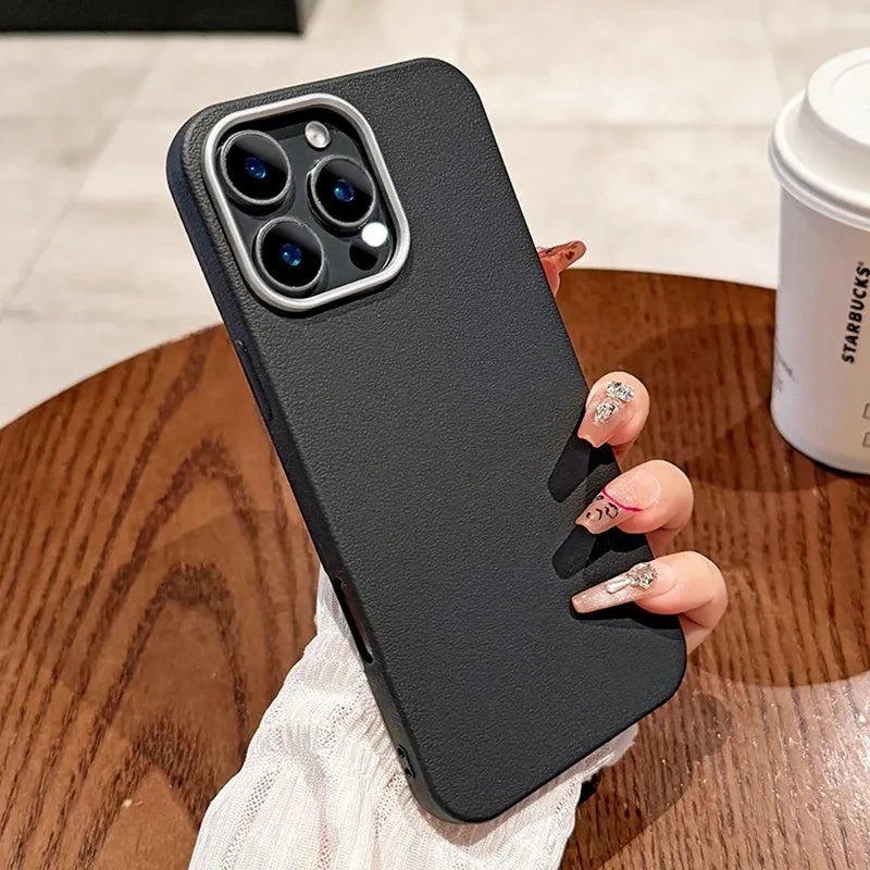 Étui de téléphone de luxe en cuir mat pour Xiaomi Redmi Note 14 13 12 12S 11 11S 10S Pro Plus Redmi 14c 13c 12c 4G 5G Coque antichoc