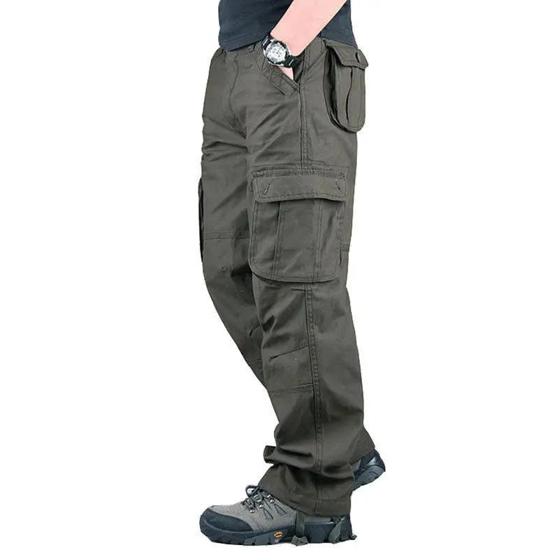 Pantalon cargo tactique 2025 pour homme, en coton, salopette, pantalon de travail extérieur, grande taille, vêtement pour homme, pantalon de randonnée camouflage avec plusieurs poches