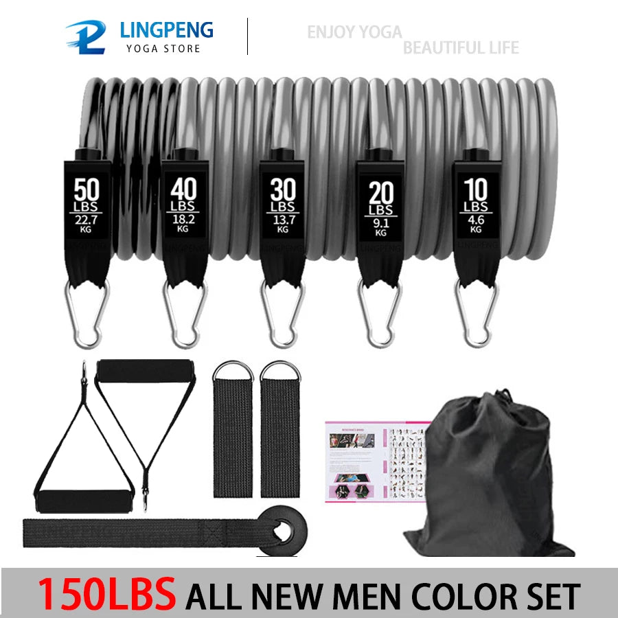Fitness Widerstandsgummi Yoga Elastisches Band Upgrade Trainingsstange Set Pilates Training Übungsfitnessgeräte Zugseil