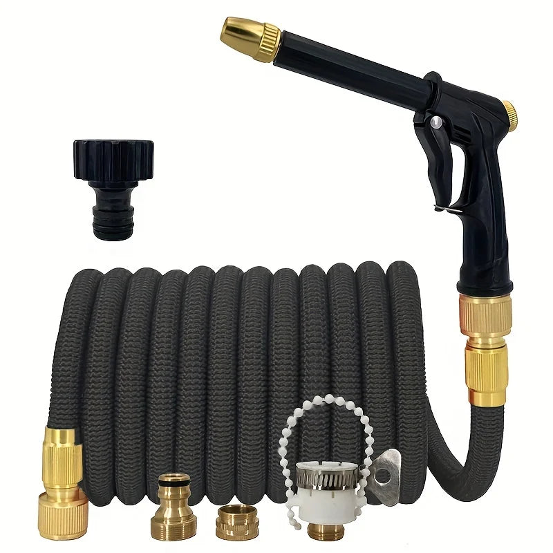 Nouveau Tuyau d'arrosage magique extensible haute pression avec pistolet pulvérisateur pour lavage de voiture, outil d'irrigation et d'arrosage extérieur