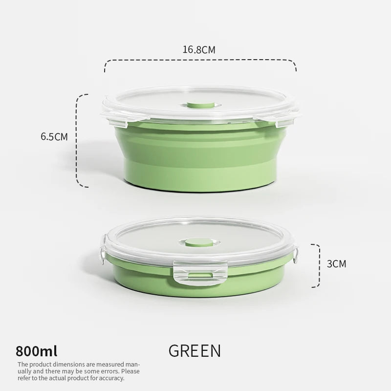 Boîtes de Conservation Alimentaire Pliables Boîte à Repas en Silicone avec Couvercle Bols Alimentaires Boîte à Repas Empilable pour Cuisine et Congélateur