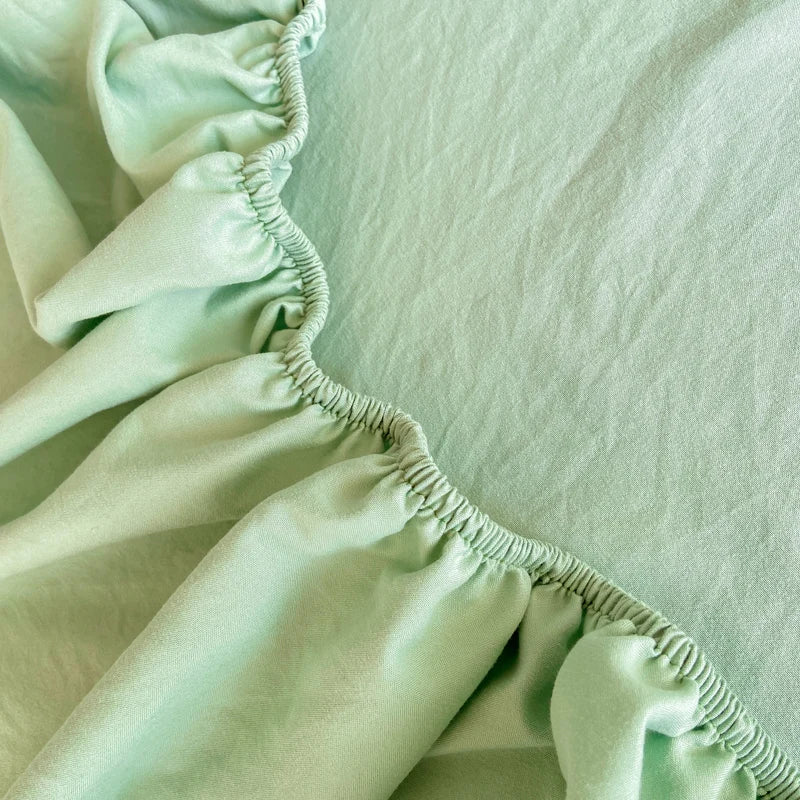 Drap-housse en coton doux avec élastiques, couleur unie, antidérapant, pour lit double, King, Queen, 140/160/200