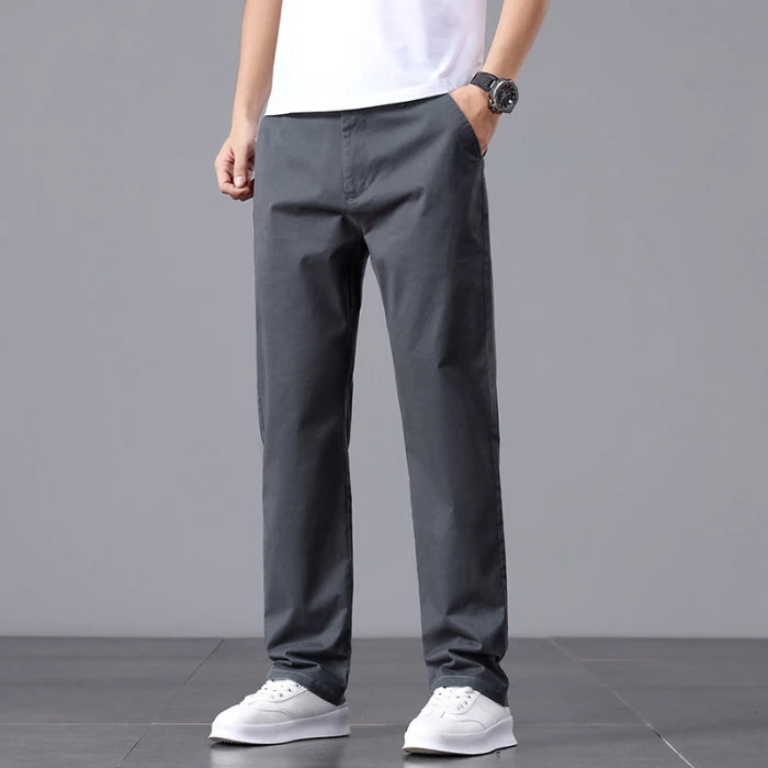 2025 Stretch Herrenhose Straight Fit Baumwolle Golfhose Herren Frühling Sommer Anzughose Büro Arbeit Freizeit Schwarz Marineblau Khaki