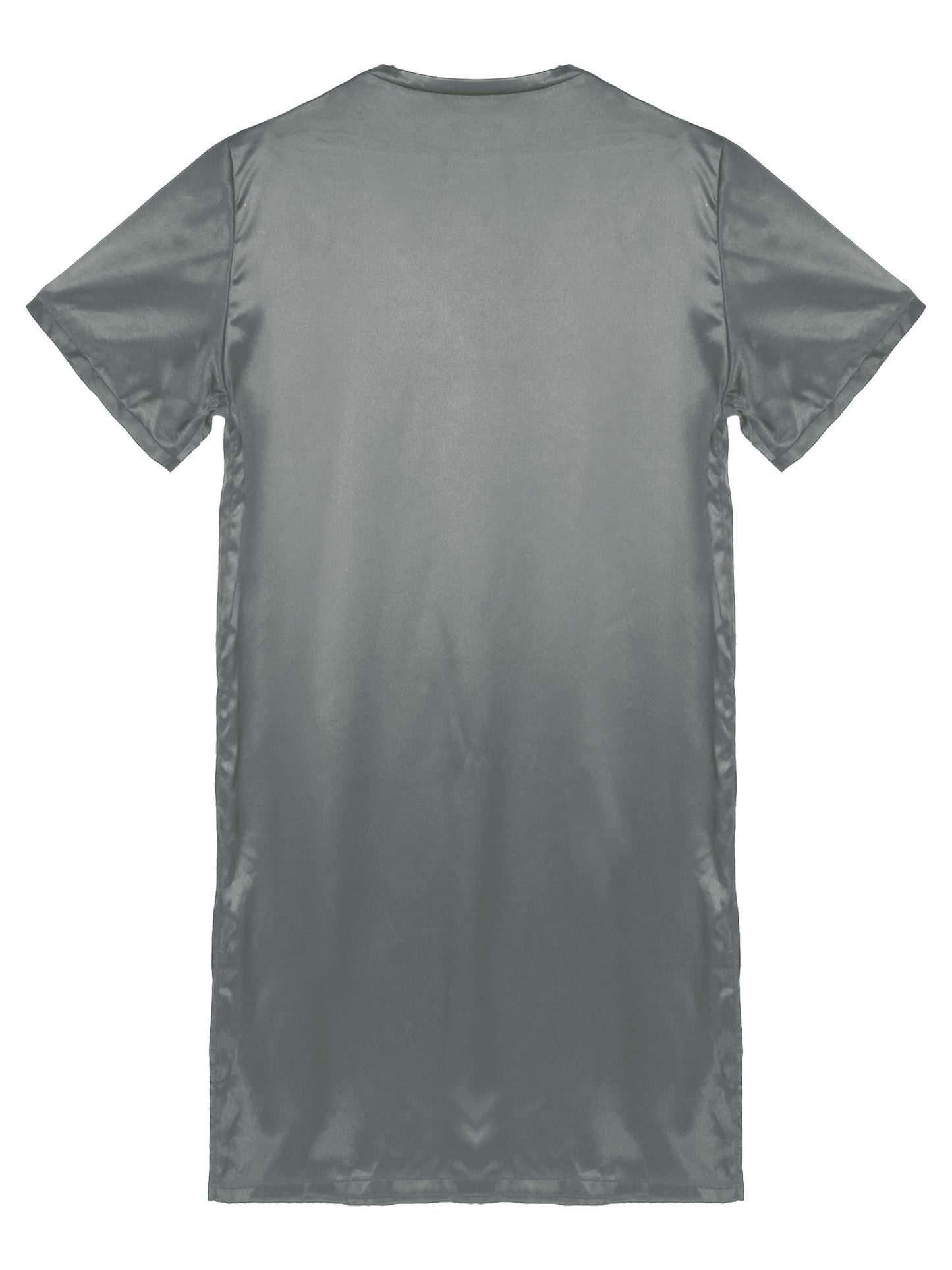 Damen Herren Seidensatin Pyjamas Schlafanzug Kurzarm Nachthemd Kimono Bademantel Schlafrock Morgenmantel Sommer Nachthemd Homewear
