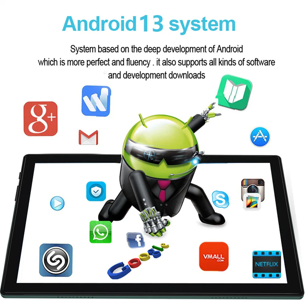 Tablette PC 10,1 Pouces Octa Core Version Globale 4Go RAM 64Go ROM Google Play Double Appareil Photo Double SIM Appel Téléphonique Bluetooth Wifi