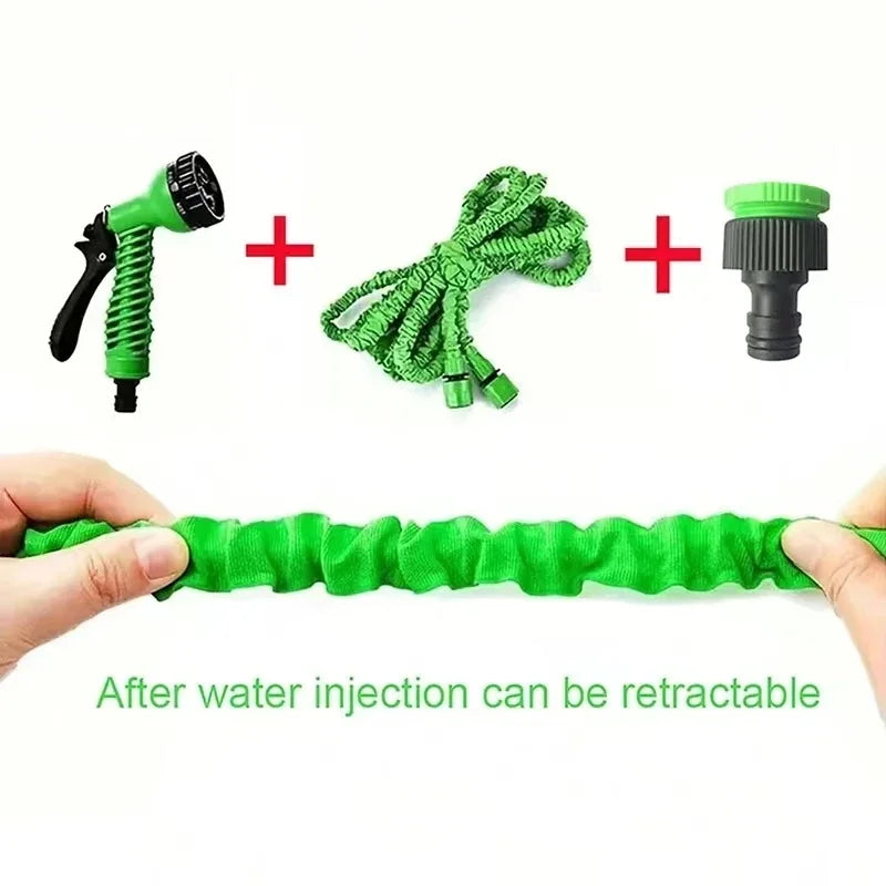 Tuyau magique extensible 25FT-200FT Conception légère Pistolet à 7 fonctions de pulvérisation d'eau Matériaux durables Outils d'arrosage pour la maison et le jardin