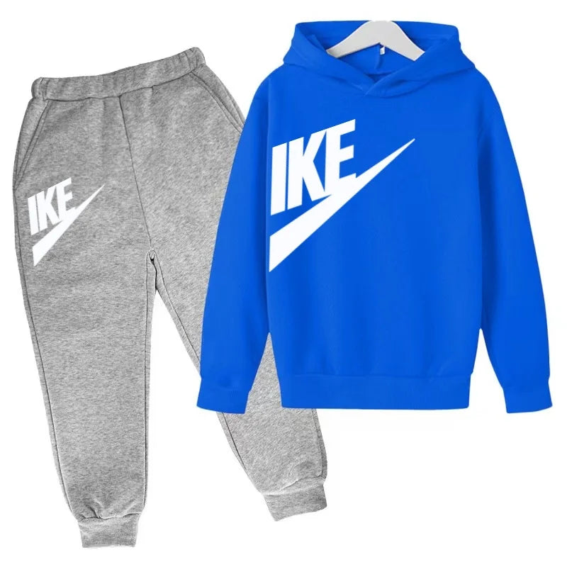 Children 3-12 Years Old Autumn Winter Hoodie Long-sleeved Boys Sweatshirt Girls Toddler Sports Coat Top+Pants Stylish Casual Set