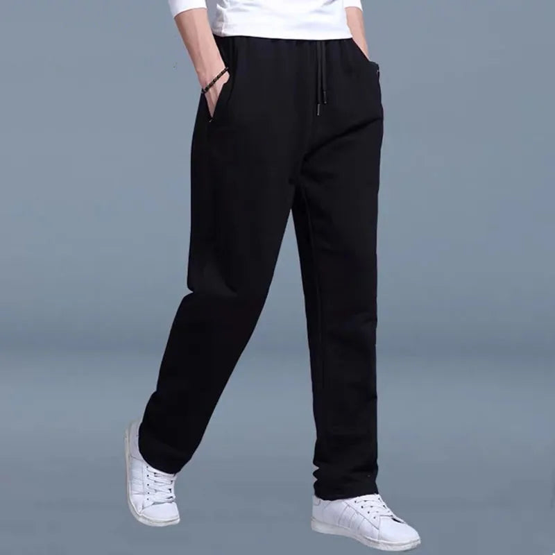 2025 neue Jogginghose Herren Trainingshose Sportbekleidung Gestrickter Trainingsanzug Sporthose Hose Weites Bein Kleidung