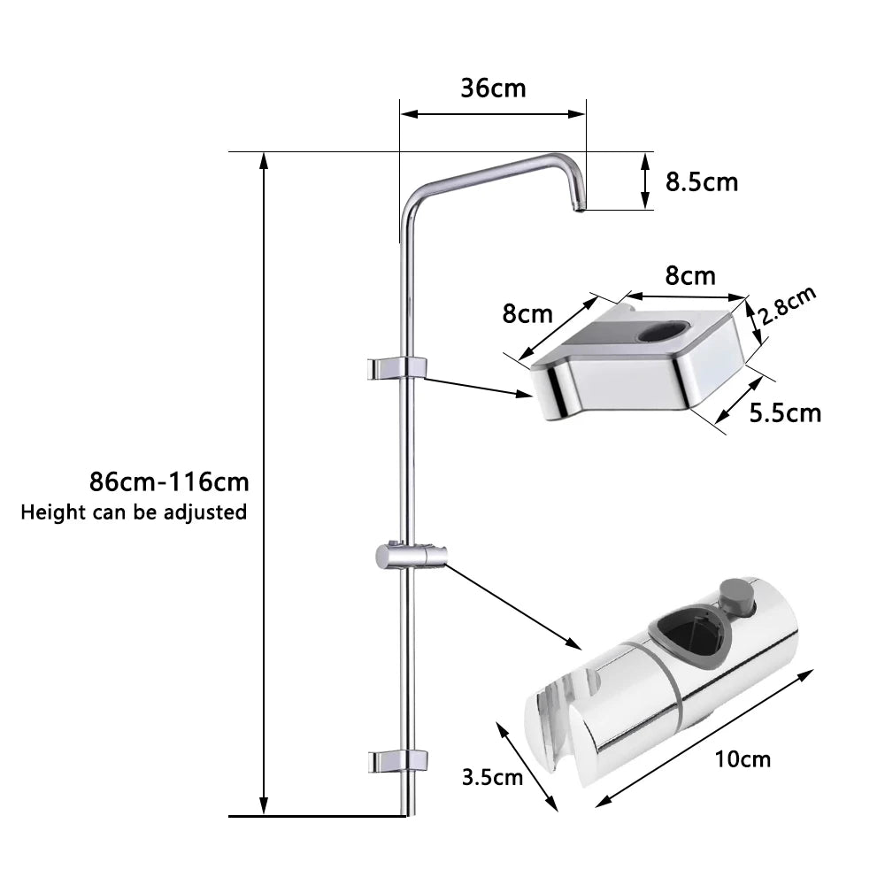 Colonne de douche noire Accessoires de salle de bain Inverseur d'eau 3 voies Mélangeur de baignoire Douche Mitigeur de pression Tête de douche