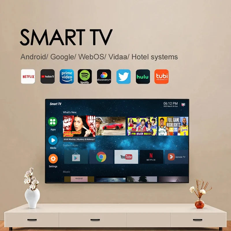 65 Zoll MiniLED OLED QLED 4K HD Fernseher 32 43 50 65 75 85 100 Zoll 4K Smart TV für Hotels und tragbaren Einsatz