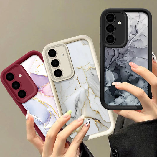 Marble Case For Samsung Galaxy S25 Edge S26 S24 S23 S22 Ultra Plus S25 S24 FE A57 A37 A55 A54 A56 A17 A36 A16 5G Silicone Cover