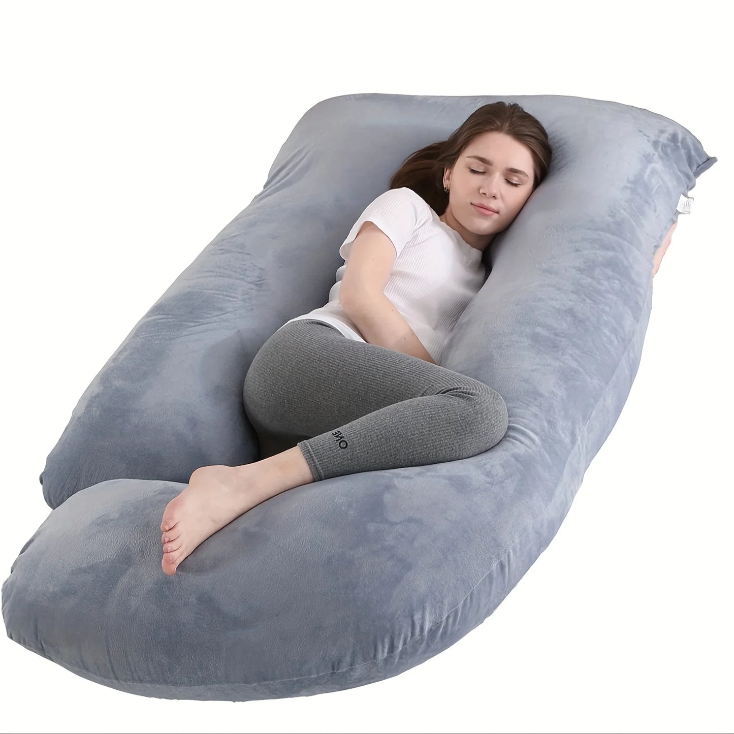 60-inch Full Body Pillow, Maternity Pillow, Maternity Full Body PillowwithPillowcase,Full Body Pillow with Back, Leg.(135X75X60）