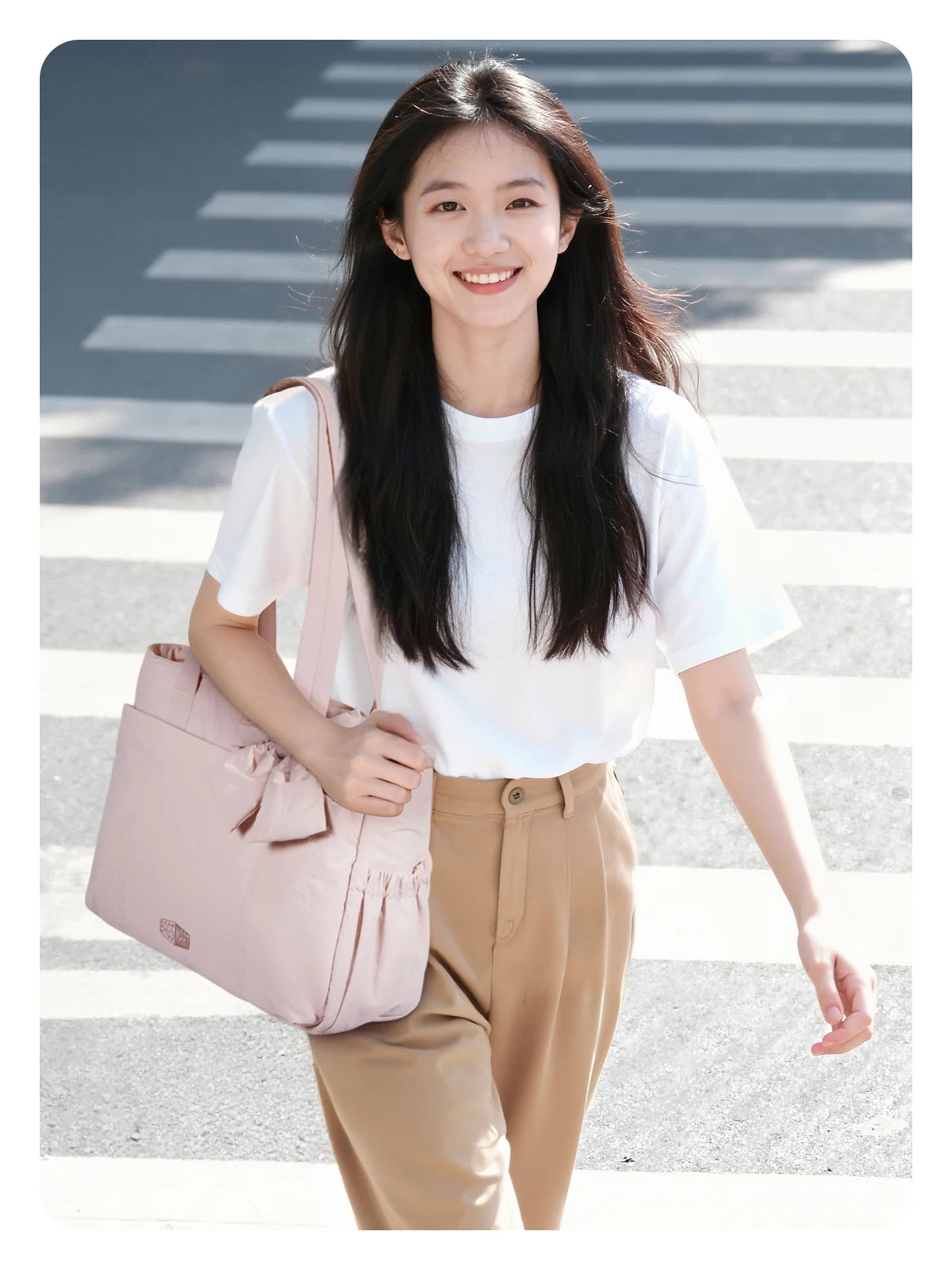BAGSMART Sac fourre-tout trois tailles avec plusieurs poches, sac à main gonflé, sac à bandoulière décontracté, sac fourre-tout grande capacité