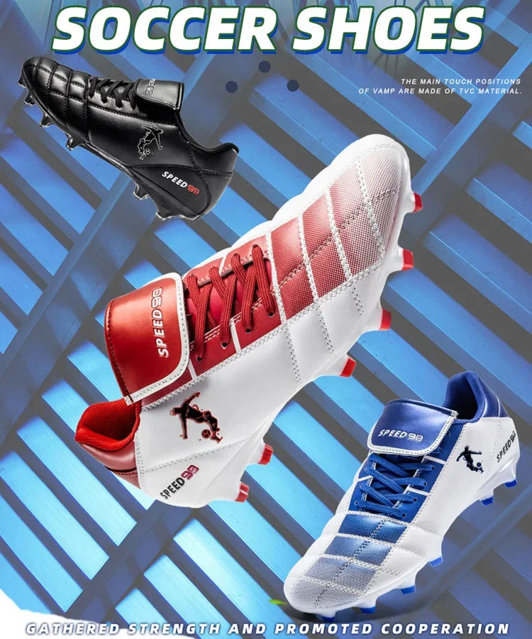 Chaussures de football homme crampons FG/TF, respirantes, professionnelles, pour gazon, antidérapantes, à crampons longs, pour entraînement adulte en futsal